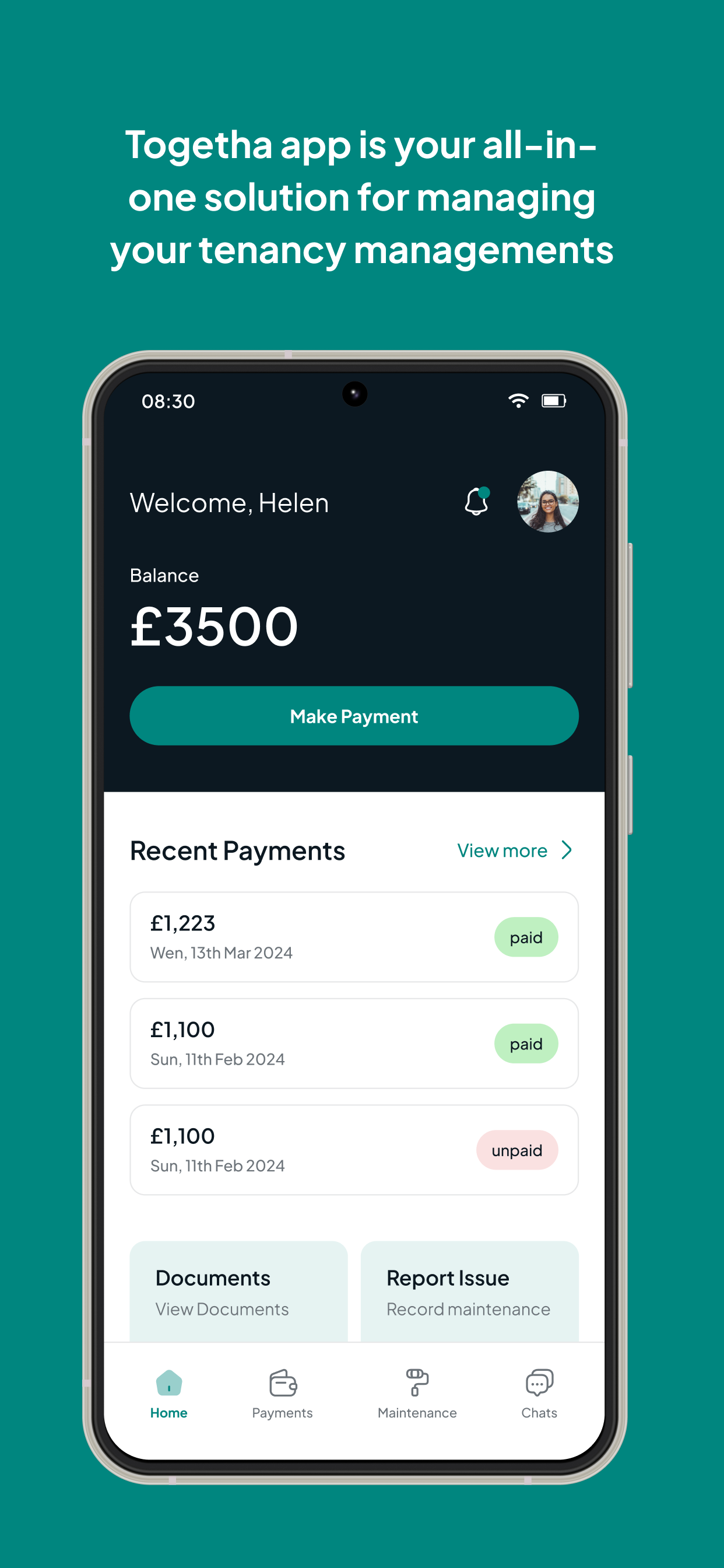 togetha Android app interface